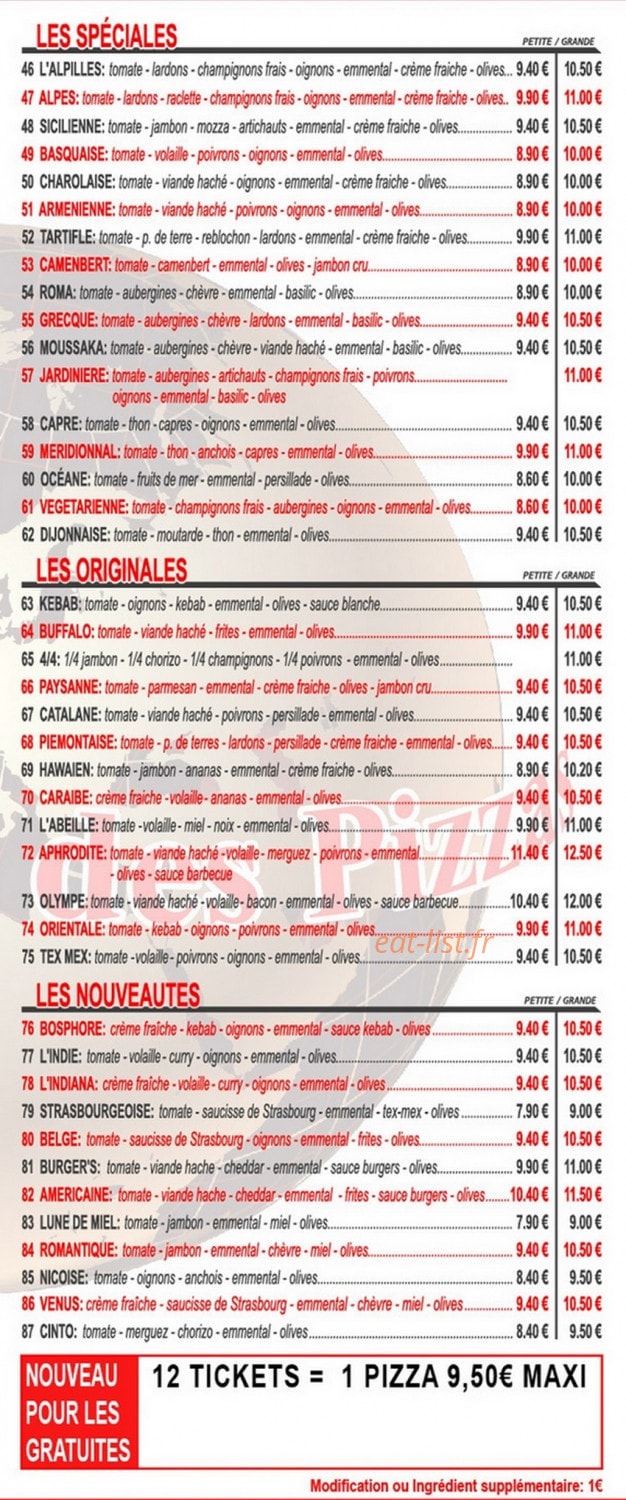 Le Monde Des Pizzas — carte page 2