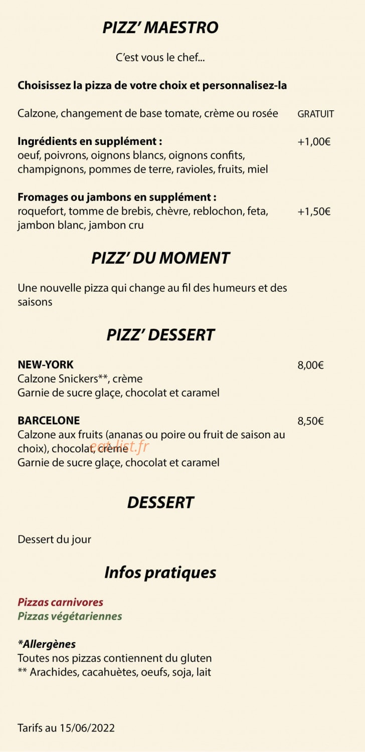 Boulevard des pizz' — carte page 4