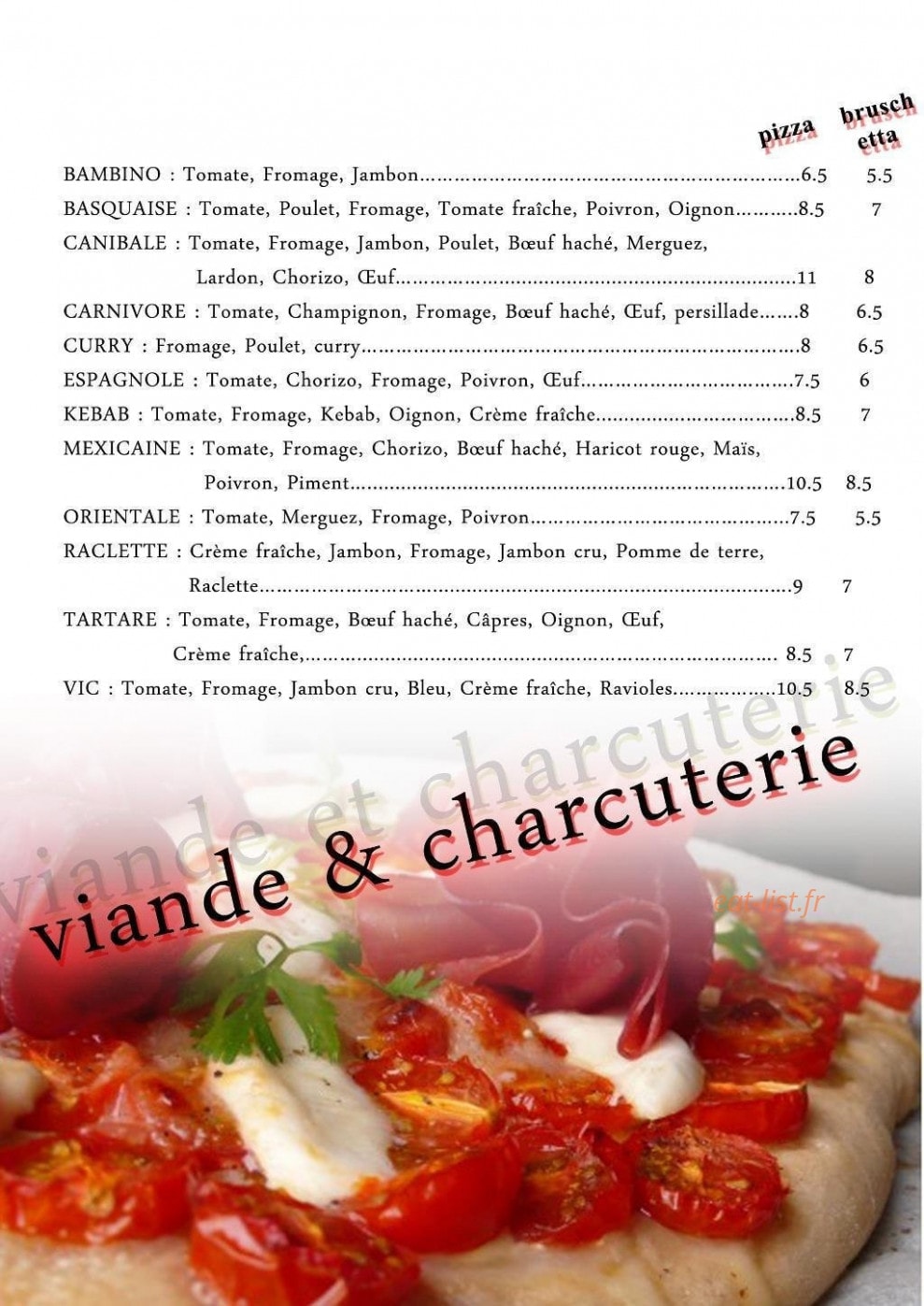 Pasta pizza — carte page 2