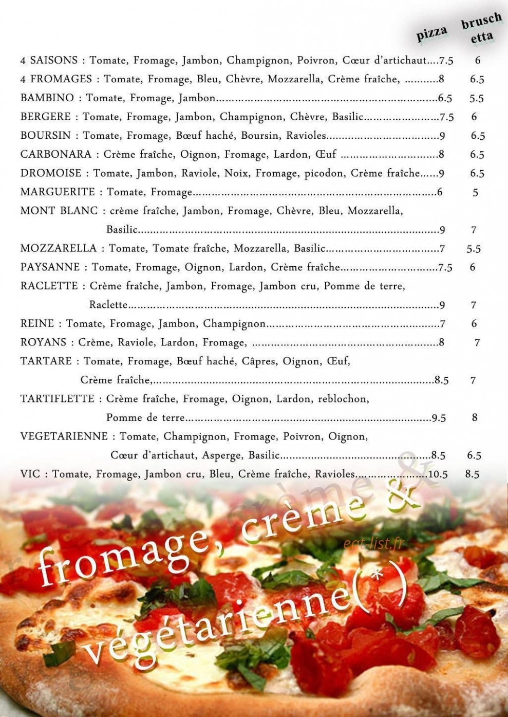 Pasta pizza — carte page 4