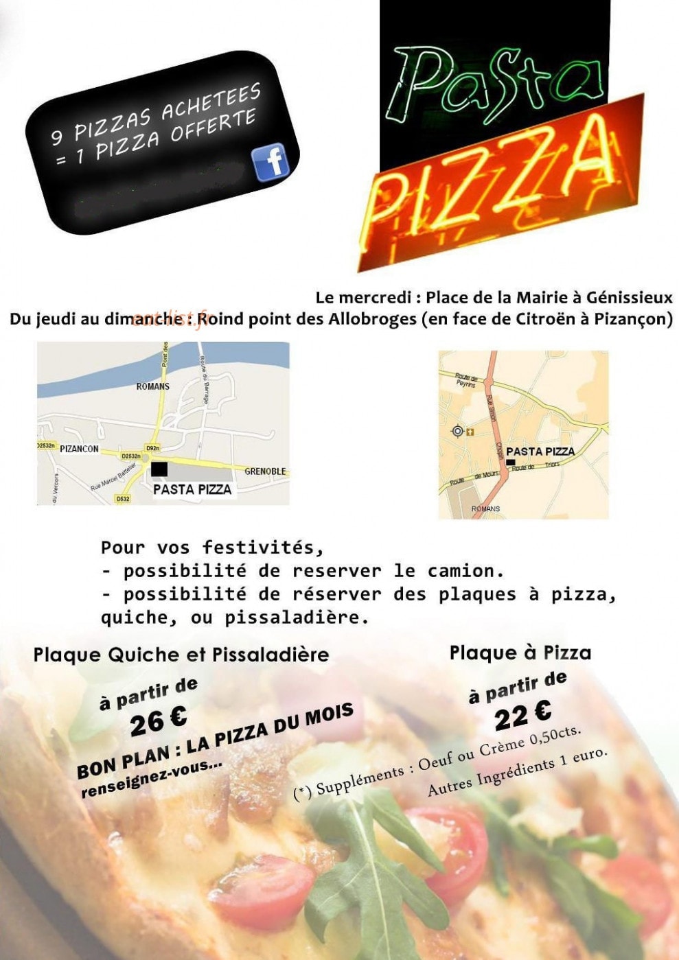 Pasta pizza — carte page 1