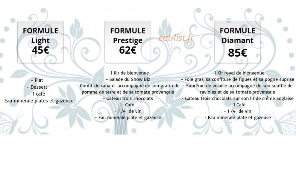 Show Biz — carte page 1