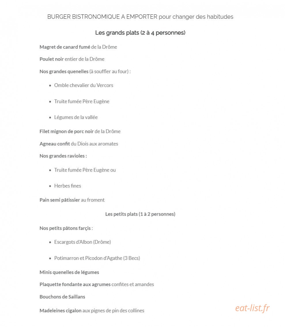 Les Jeunes Chefs — carte page 2