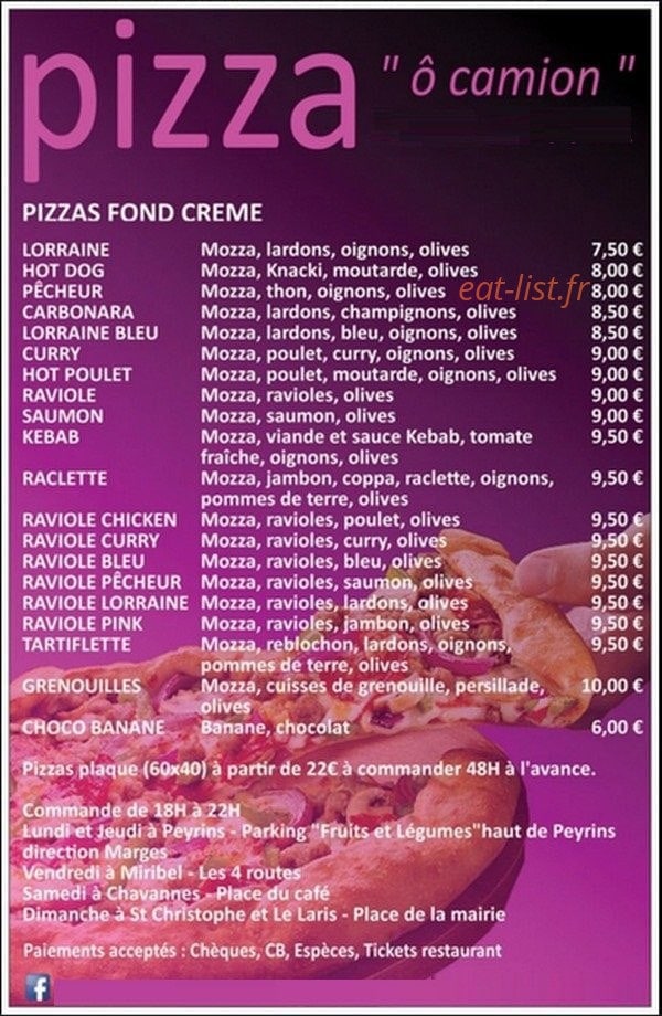 Pizza ô camion — carte page 2