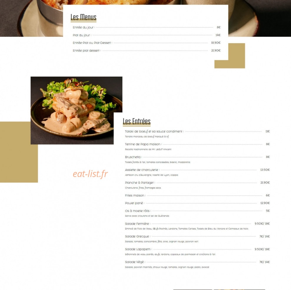 Chez Lapapem — carte page 1