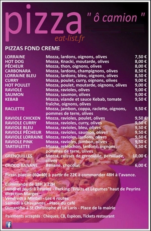Pizza ô camion — carte page 2