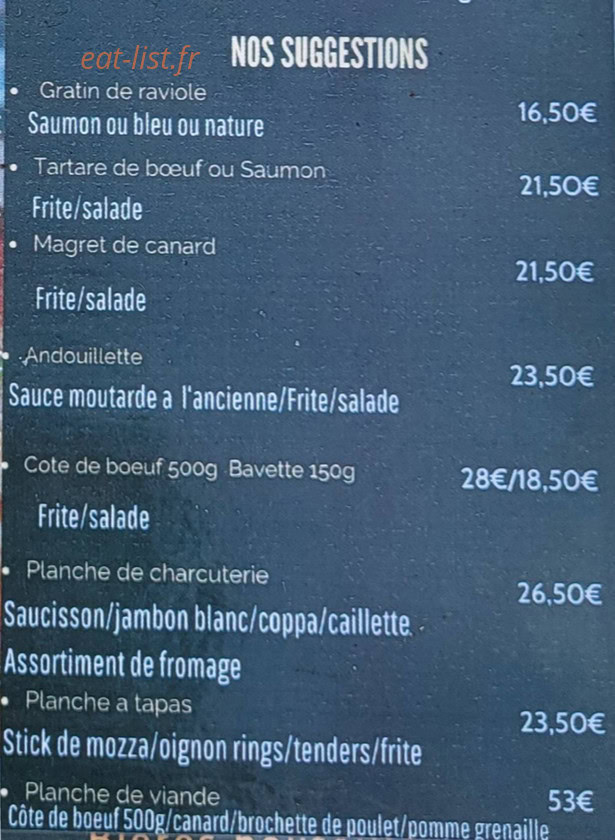 Bistrot Drômois — carte page 3
