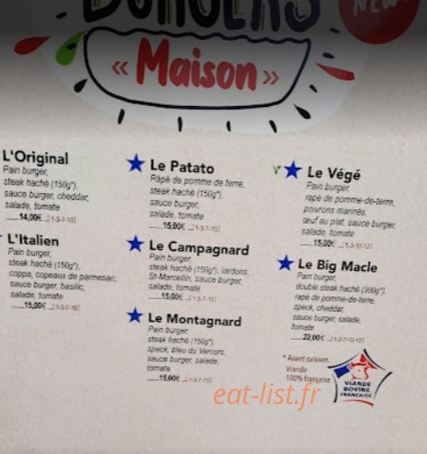 Idéal Resto — carte page 1