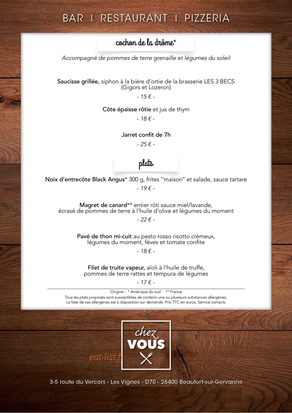 Chez Vous — carte page 6