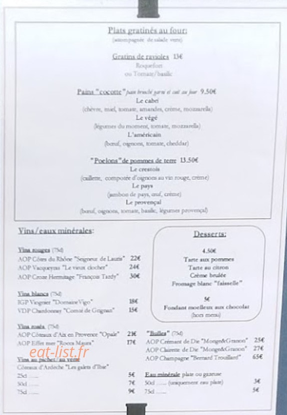 Café De Paris — carte page 2