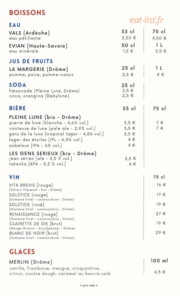 Chez Fafa — carte page 2