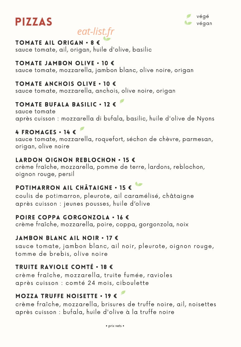 Chez Fafa — carte page 1