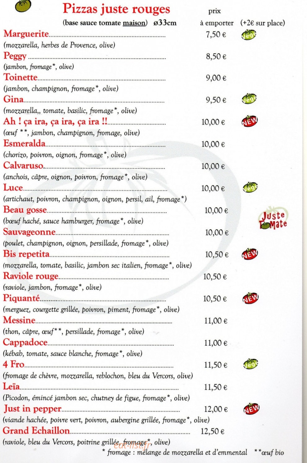 Juste Tomate — carte page 1