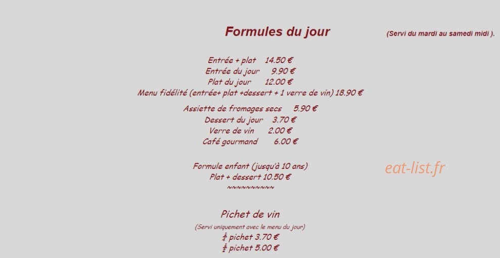 L'esprit gourmand — carte page 1