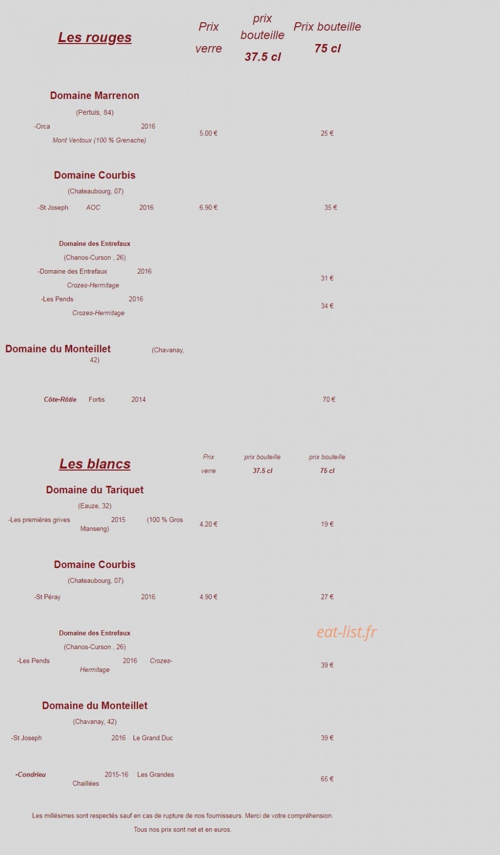 L'esprit gourmand — carte page 4