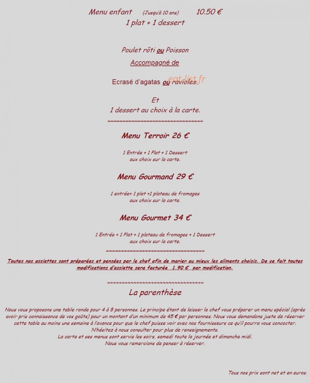 L'esprit gourmand — carte page 3