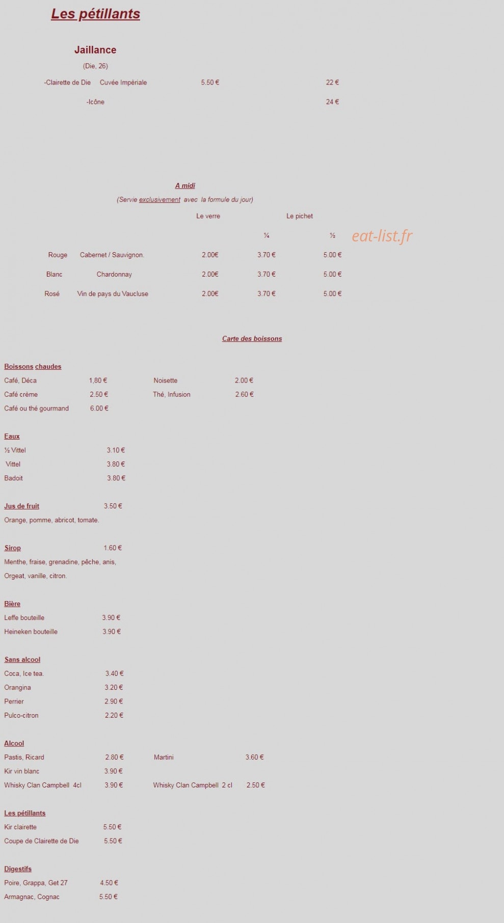 L'esprit gourmand — carte page 5