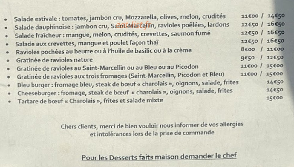 La Maison XV — carte page 2