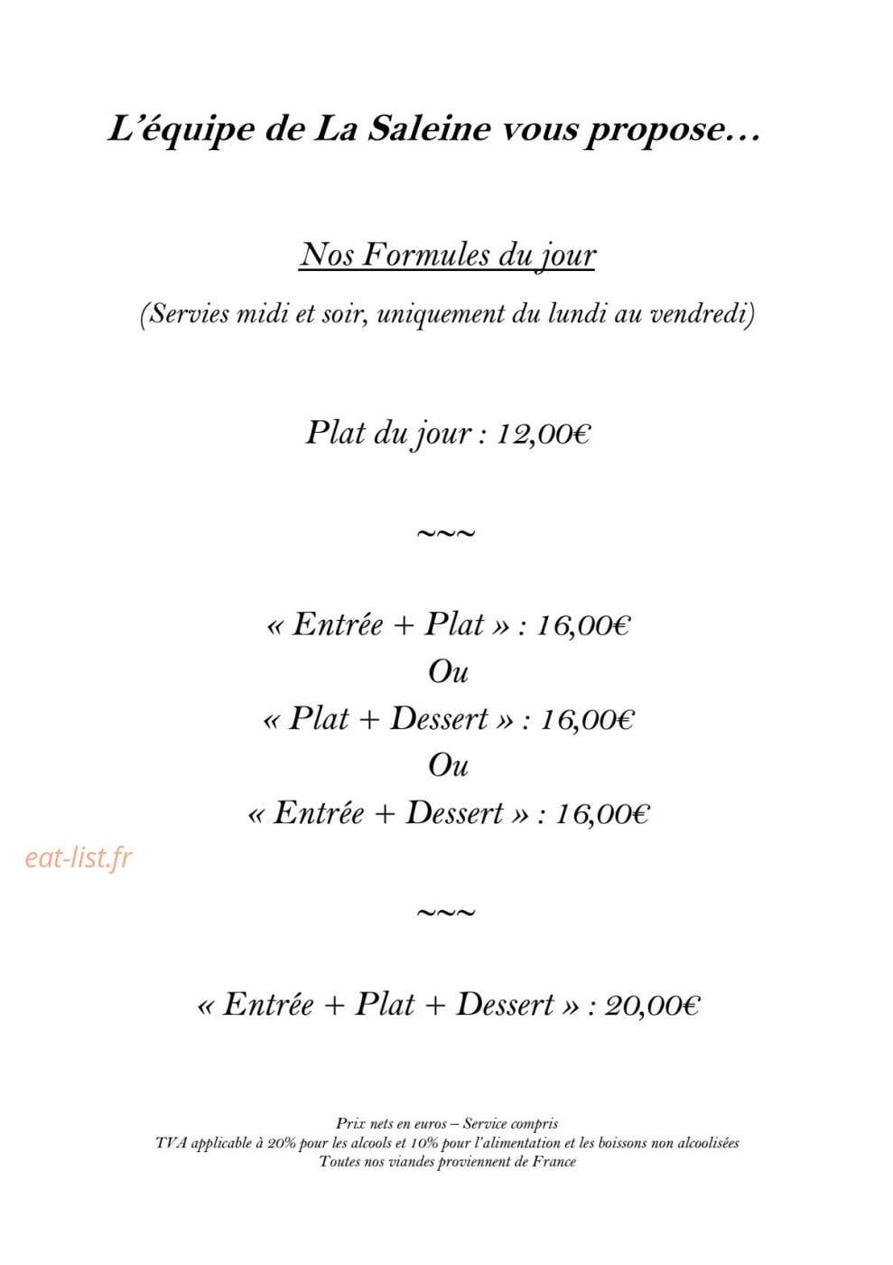 La Saleine — carte page 1