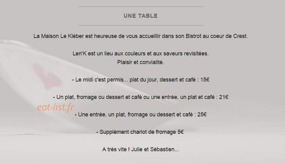 Maison Le Kleber — carte page 4