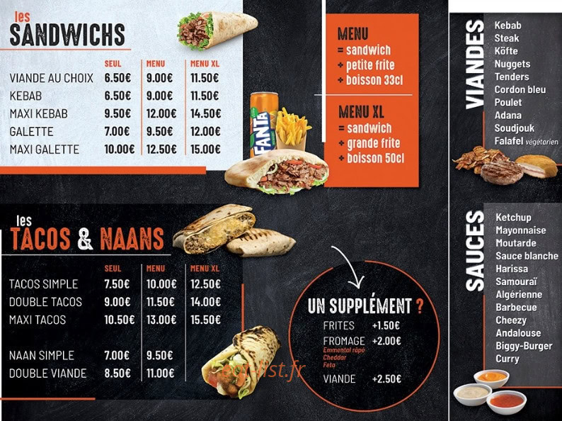 O'King Kebab-Naan-Tacos — carte page 3