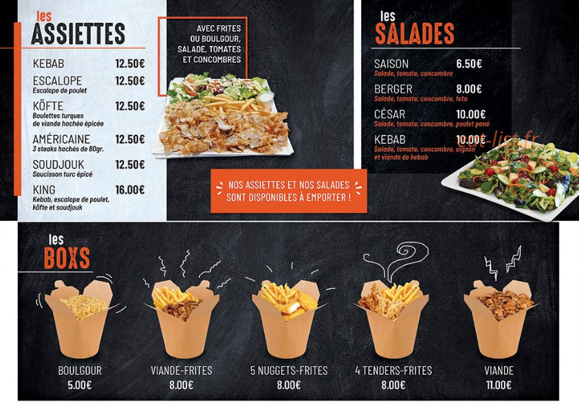 O'King Kebab-Naan-Tacos — carte page 1