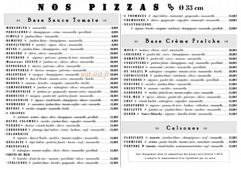 Pizz'a Crest — carte page 2