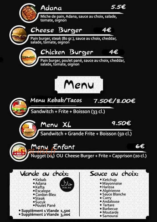 Sultan Kebab — carte page 4