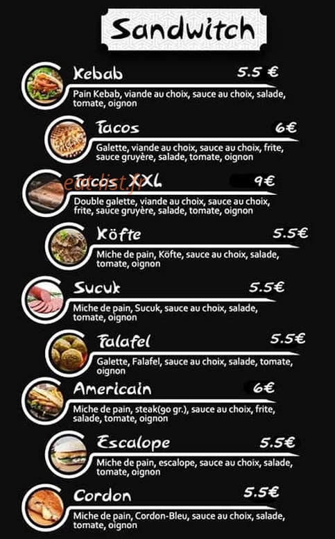 Sultan Kebab — carte page 3
