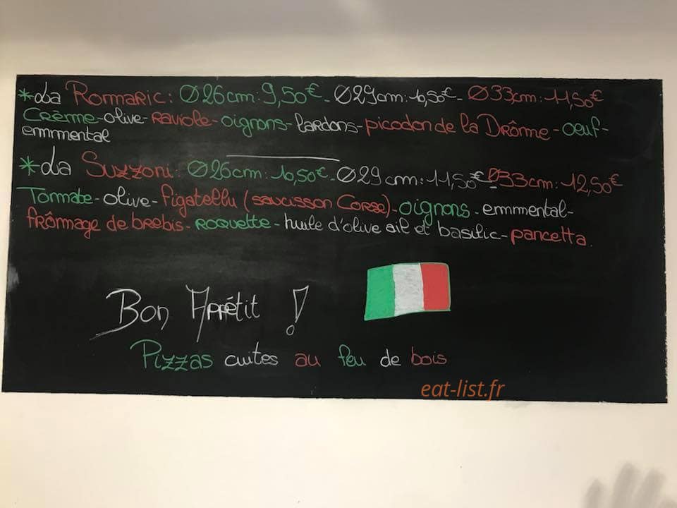 Carte et menu de Trinacria pizza chez Franckychez Francky à Crest — la Romaric,...