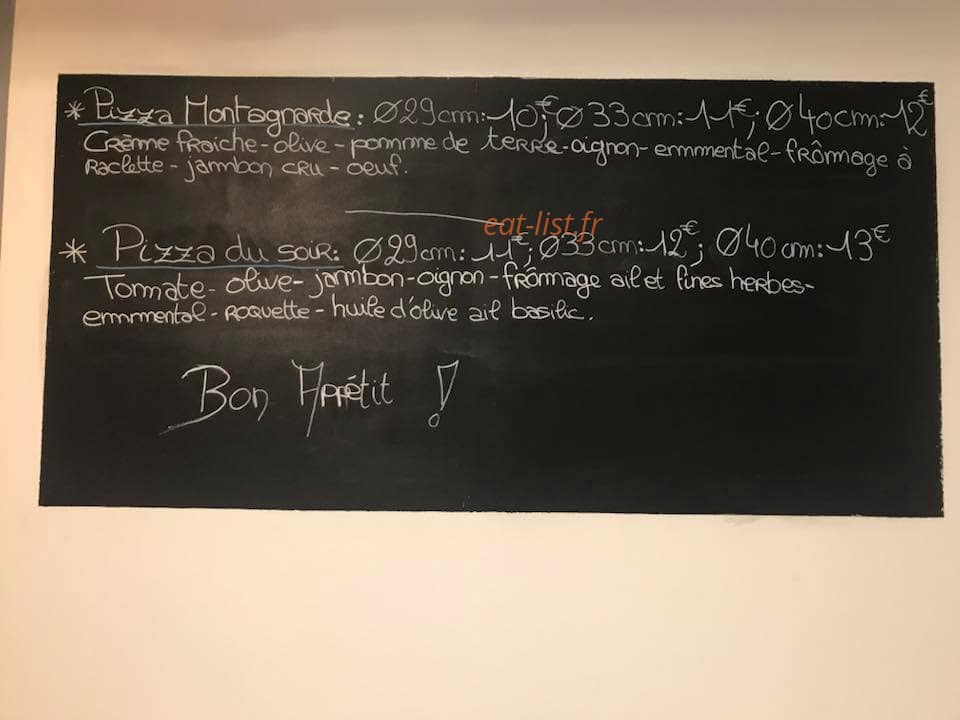 Carte et menu de Trinacria pizza chez Franckychez Francky à Crest — Les pizzas montagnards