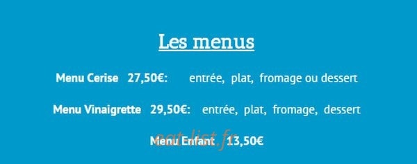 Cerise et Vinaigrette — carte page 1