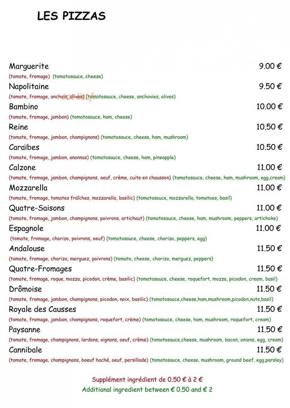 Le Moulin d'Enzo — carte page 1