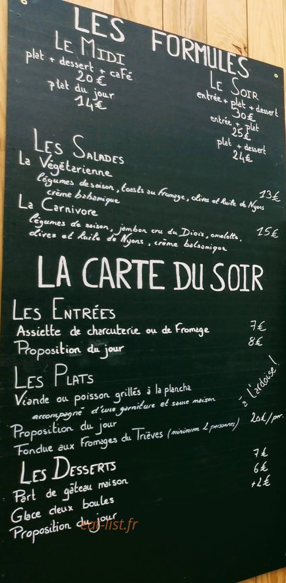 La Boucle Bistrot — carte page 1