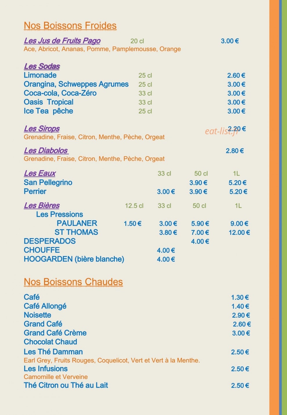 Côté Terrasse — carte page 13