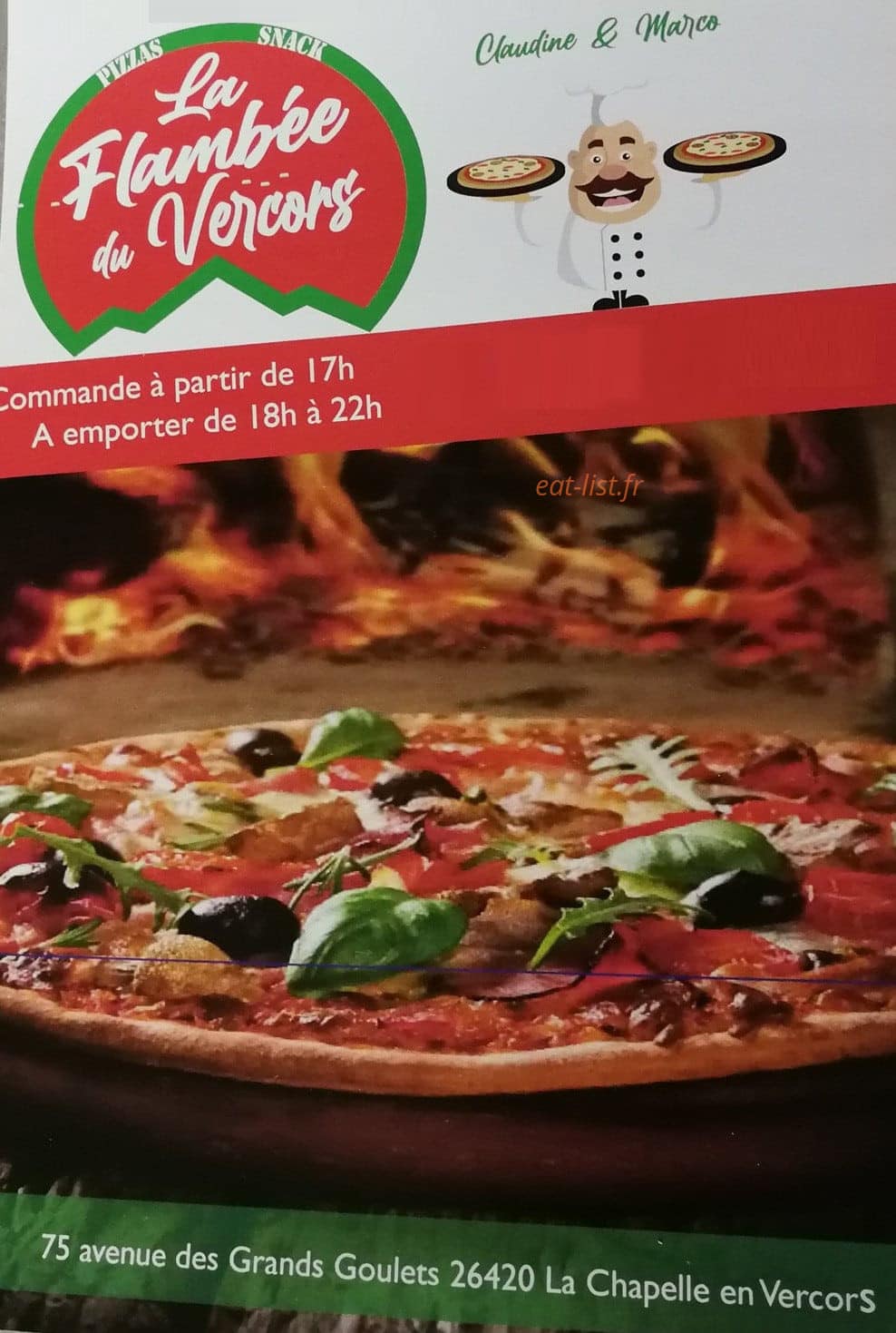 Carte et menu La Flambée du Vercors