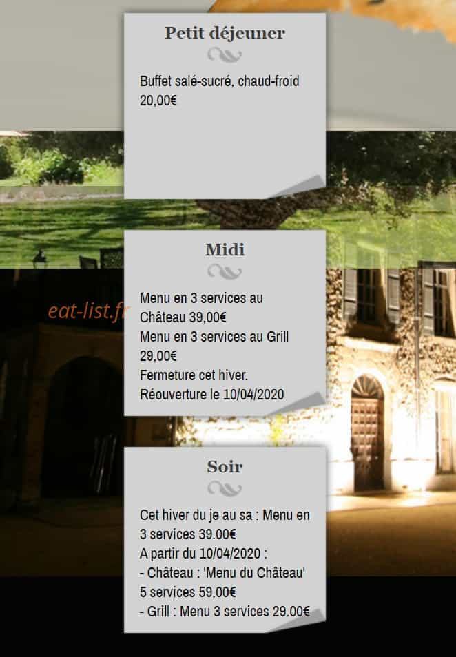 Château Les Oliviers de Salettes — carte page 1