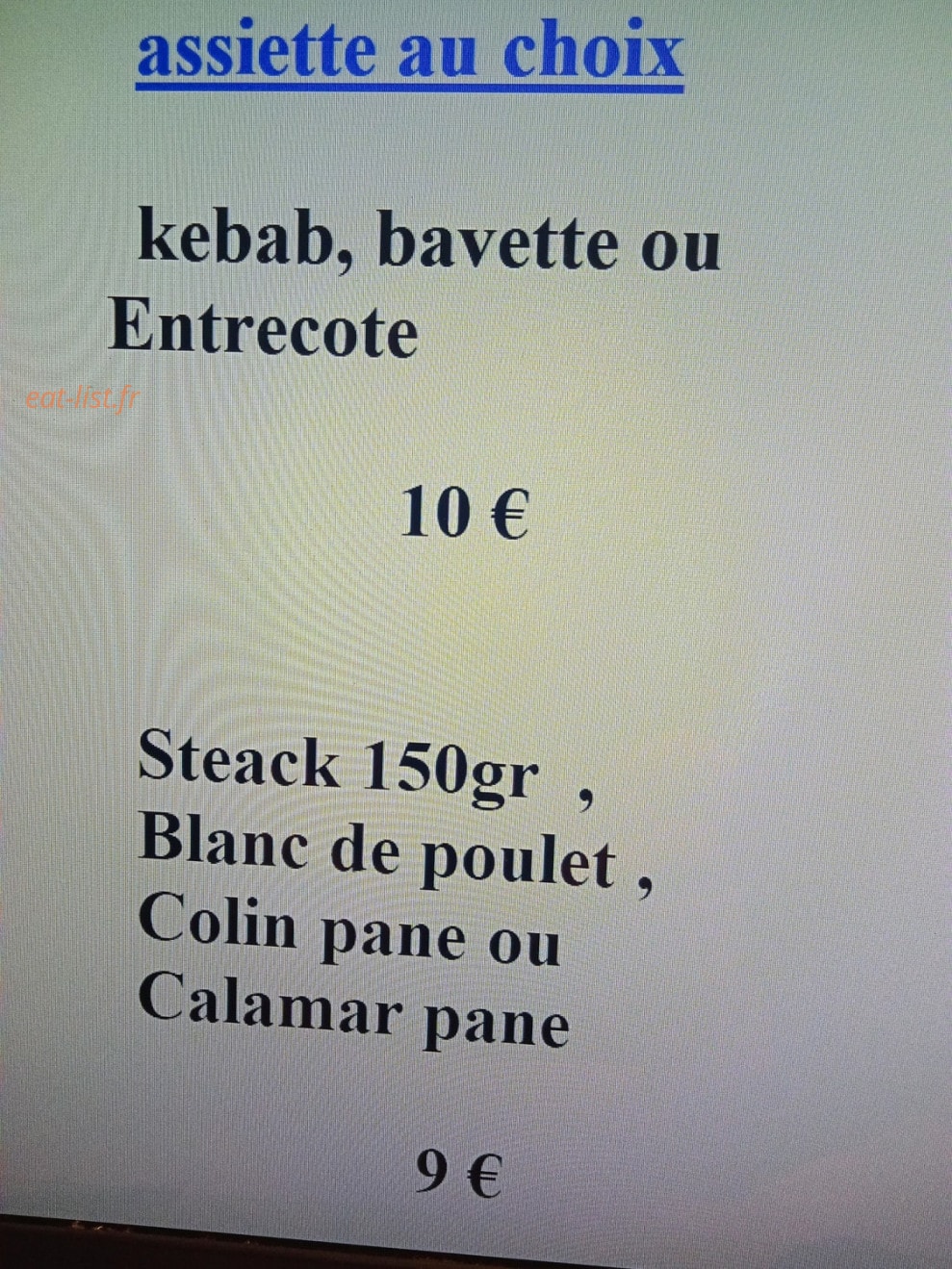Snack sur le pouce — carte page 4