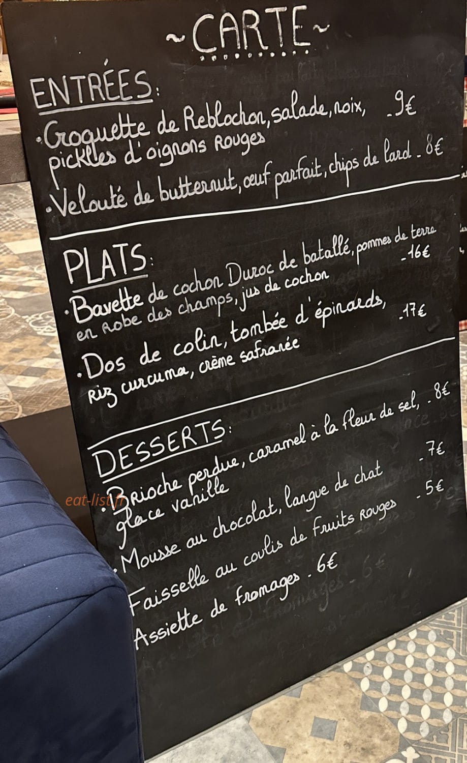 Le Bistro'c — carte page 1