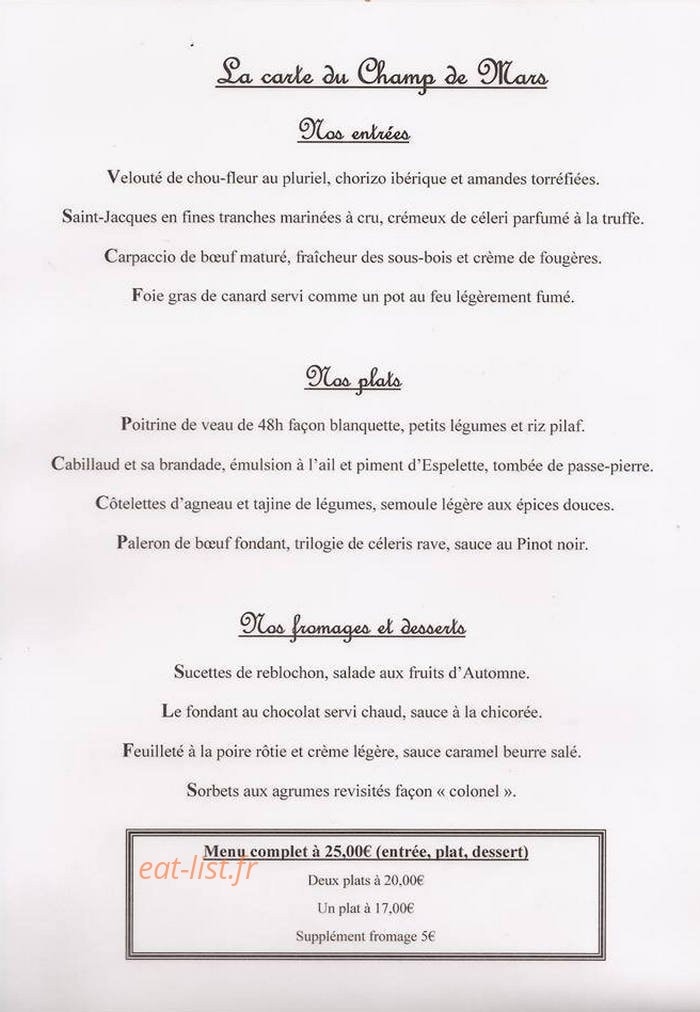 le Champ de Mars — carte page 1