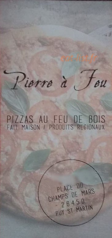 Pizzeria pierre à feu — carte page 1