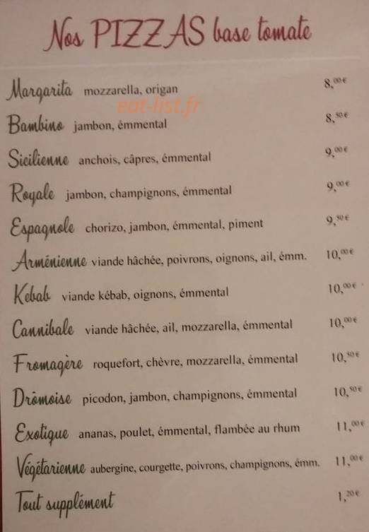 Pizzeria pierre à feu — carte page 2