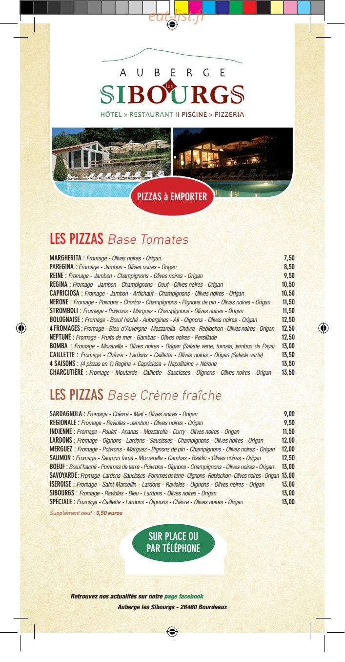 Auberge rurale Les sibourgs — carte page 1