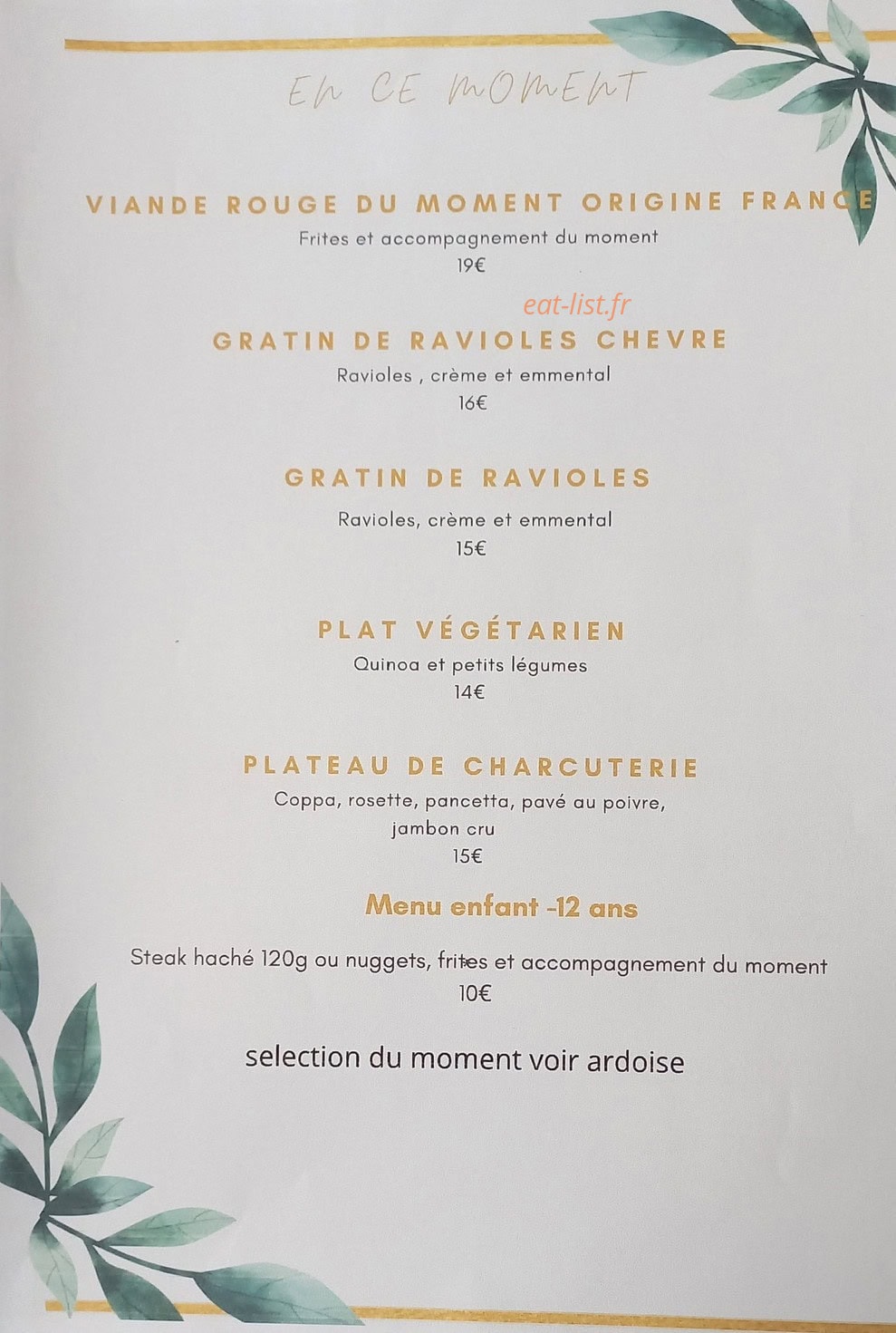 Au Convivial — carte page 3