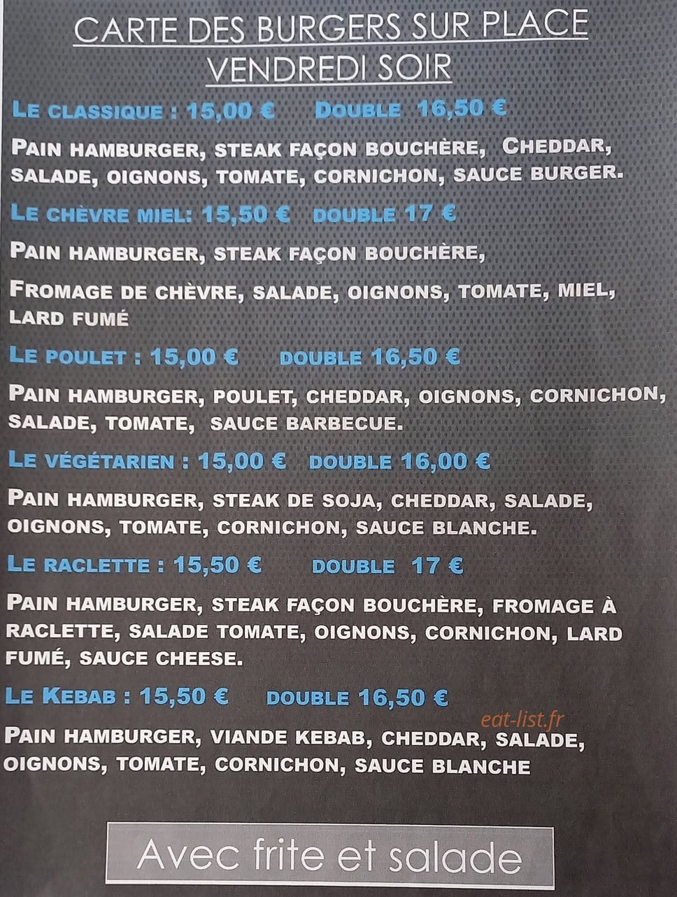 Au Convivial — carte page 1