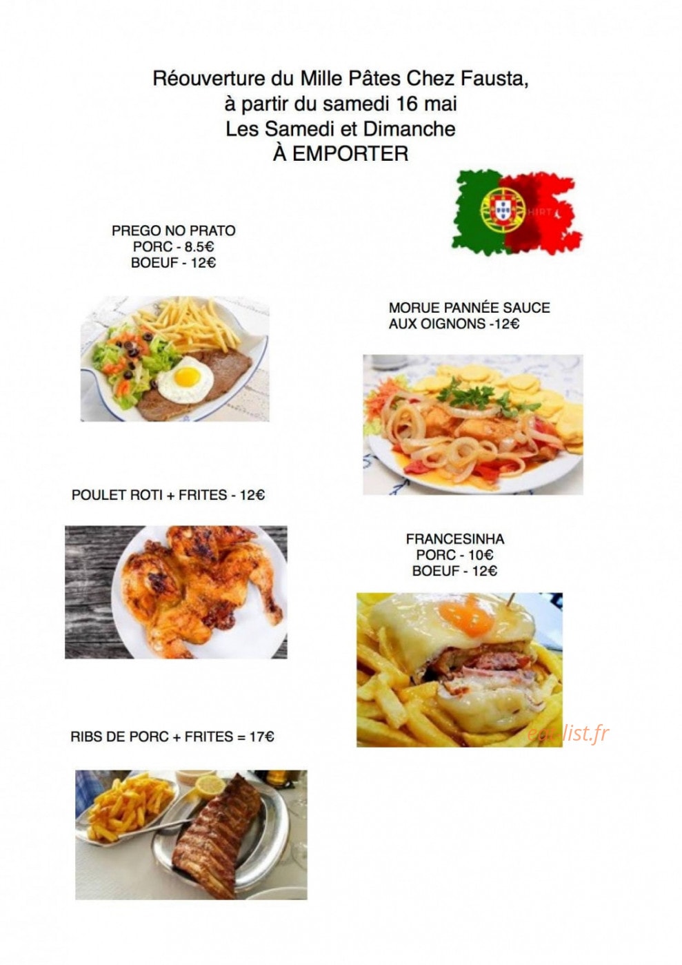 Au Mille pâtes — carte page 2