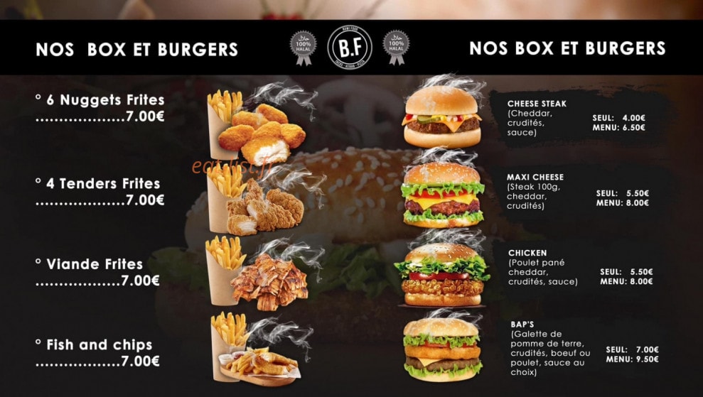Bawi Food — carte page 2