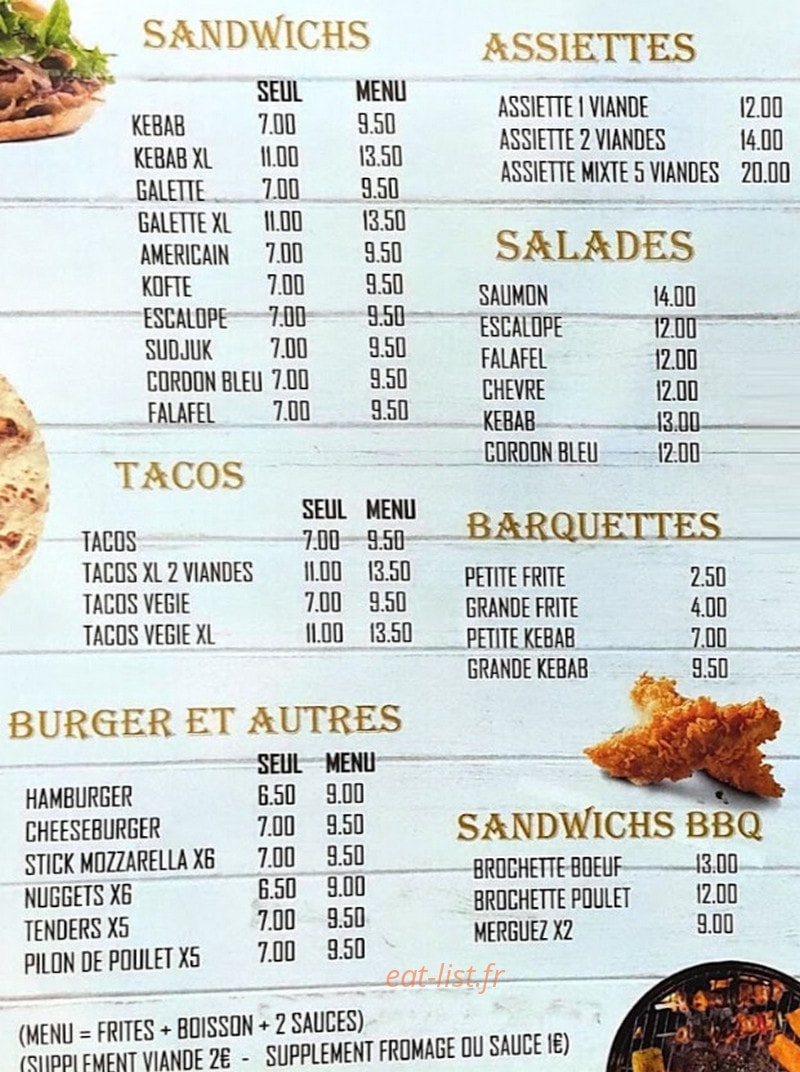Chef Kebab — carte page 1
