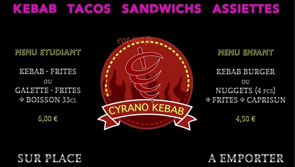 Cyrano Kebab — carte page 2