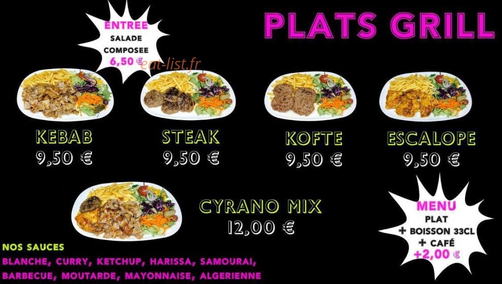 Cyrano Kebab — carte page 4